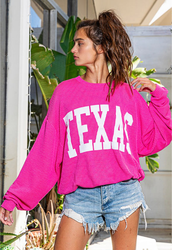 Texas Sweatshirt - Fuchsia