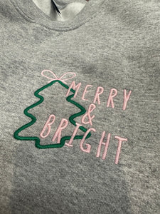 Merry and Bright Sweatshirt on GRAY sweatshirt