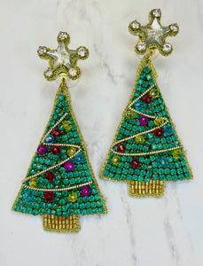 Glamorous Christmas Tree Earrings