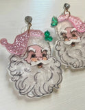 Jolly Santa Earrings - Pink and Red