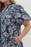Floral Bubble Sleeve Dress