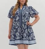 Floral Bubble Sleeve Dress