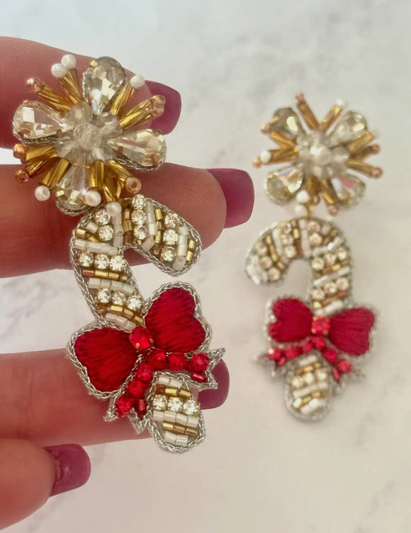 Candy Cane Dangle Earrings