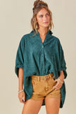 Corduroy Button Down - Hunter Green