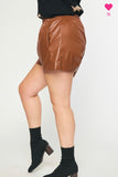 Curvy Leather Shorts - Chesnut and Black
