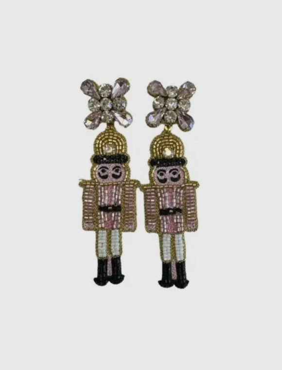 Pink Nutcracker Dangle Earrings