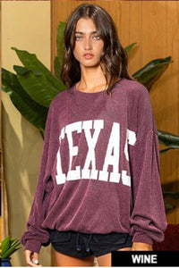 Texas Sweatshirt - Wine