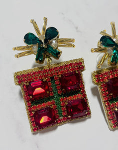 Red Present Earrings