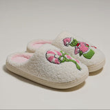 Green Man Slippers - Red and Pink