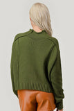 Curvy Special Details Sweater - Olive and Cream