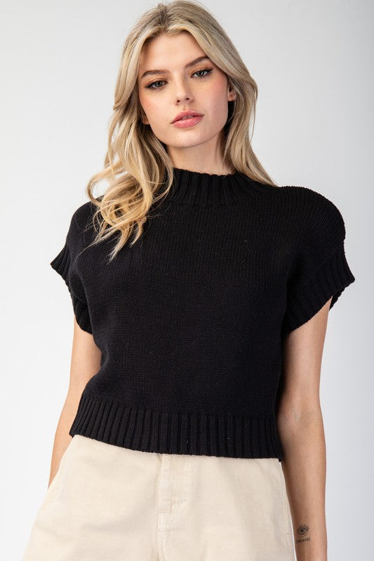 Cropped Black Sweater