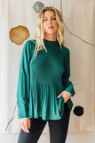 Green Pleated Shirt