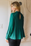 Green Pleated Shirt