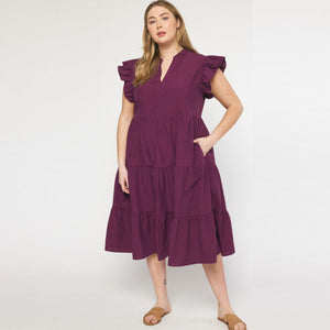 Midi Dress - Eggplant