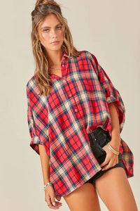 Red Plaid Button Down