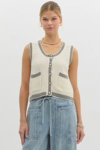 Striped Pearl Vest