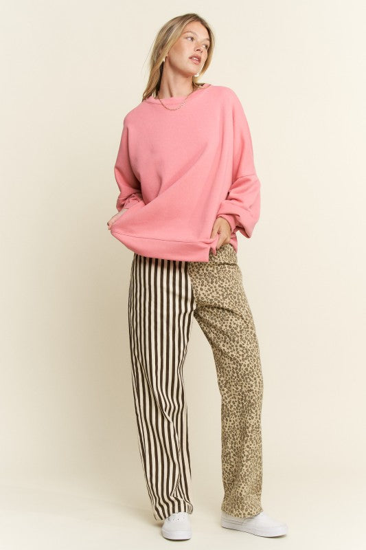 Pink Drop Shoulder Sweatshirt