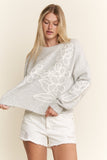 Grey Flower Sweater
