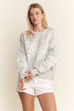 Grey Flower Sweater