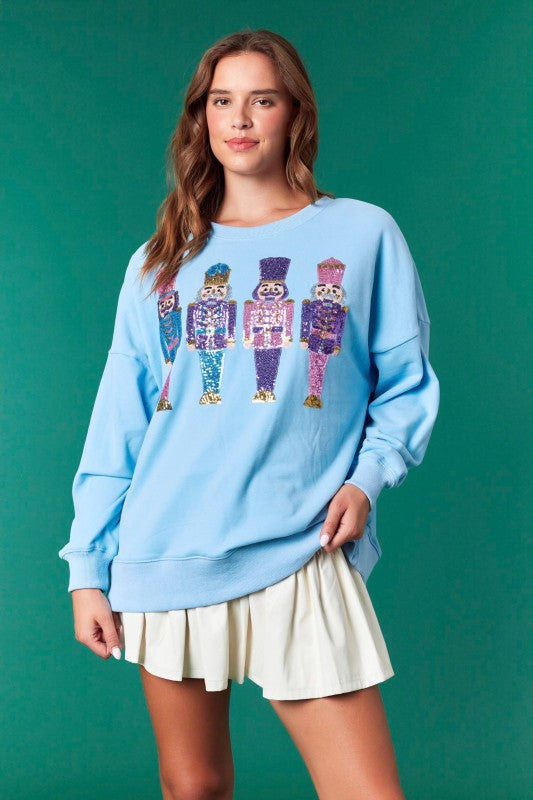 Light Blue Nutcracker Sweater