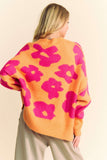 Flower Details Curvy Sweater