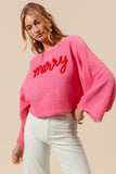 Merry Sparkle Sweater - Pink and Green