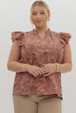Floral Ruffle Detail Top