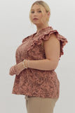 Floral Ruffle Detail Top