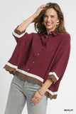 Color block Button Down Top