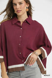 Color block Button Down Top