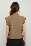 Mock Neck Stitched Sweater Vest