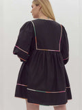 Black Colored Stitch Dress Curvy
