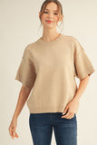 Oatmeal Curvy Sweater Top