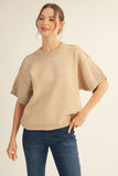 Oatmeal Curvy Sweater Top