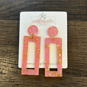 Acrylic Pink Earrings