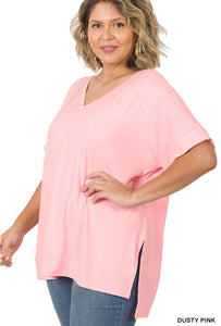 Dusty Pink Tee - Curvy