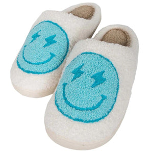 Lightning Smiley Slippers - Blue