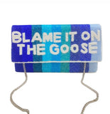 Blame It Beaded Clutch - Blue and Silver Option