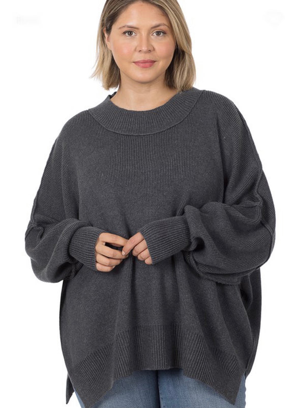 Can’t Live Without Sweater - Charcoal and Bone